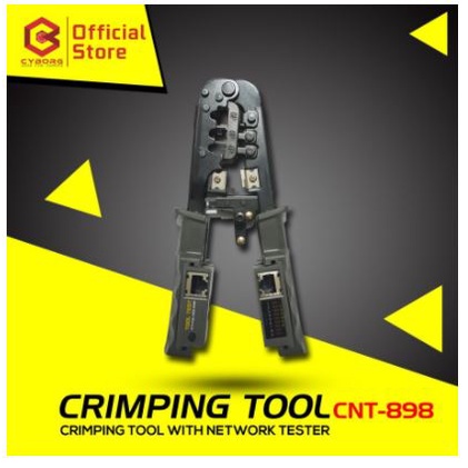 Crimping tool cyborg rj45 rj12 rj11 rj22 4p 6p 8p cut crimp strip 3in1 with cable tester lan cnt-898