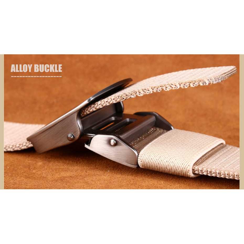 (BISA COD) FTIHSHP Tali Ikat Pinggang Pria Canvas Stylish Metal Buckle - MU071