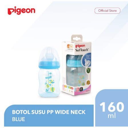 PIGEON Botol Susu PP Clear Wide Neck 160Ml