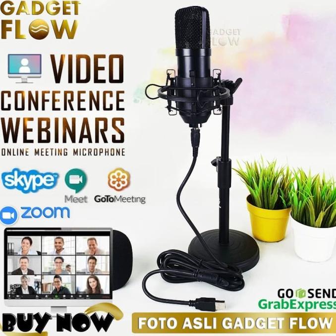 READY COD ORIGINAL Microphone Mic Kondenser BM700 BM 700 USB Hitam Recording Zoom Webinar