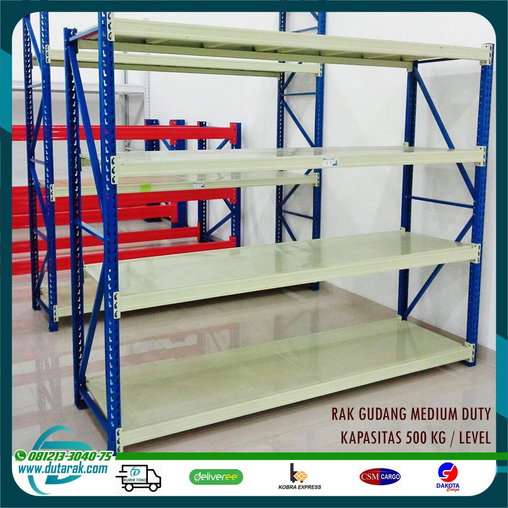 Rak Gudang Medium Duty Kap 500 Kg / Level