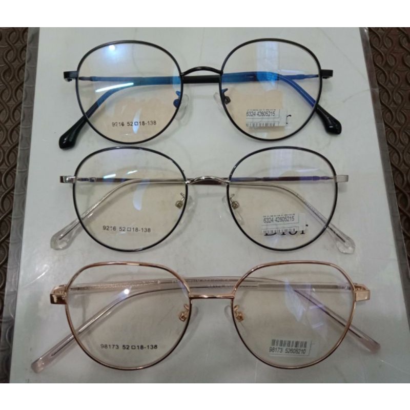 kacamata minus wanita besi bulat