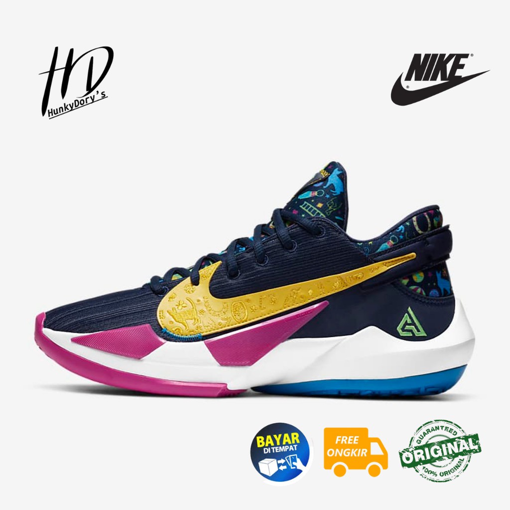 Sepatu Basket Pria Nike Zoom Freak 2 Midnight Navy Original