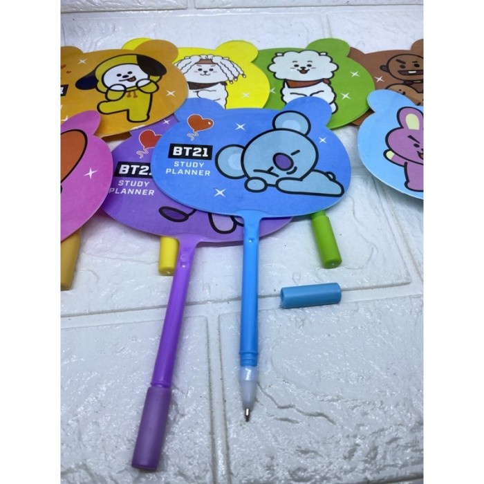 

tulis-alat-paket- pulpen kipas ballpoint ala kpop pen lucu - ungu, pen kipas 1pcs -paket-alat-tulis.