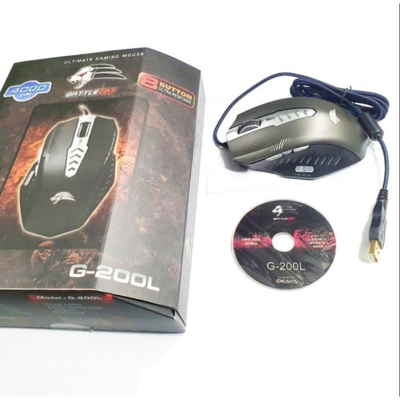 Mouse Gaming G-200L With 8 Button 4000 DPI Gold Plate USB