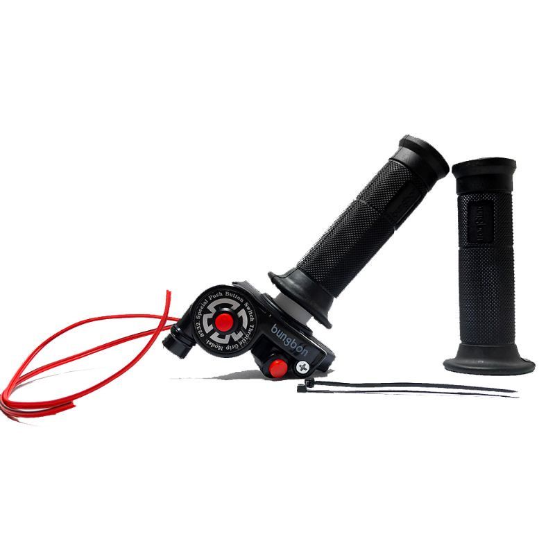 Gas Spontan Bungbon 2 Tombol + Handgrip Universal Vixion,Klx,Crf,Ninja,Fu,Mio,Supra,Jupiter,Rx King