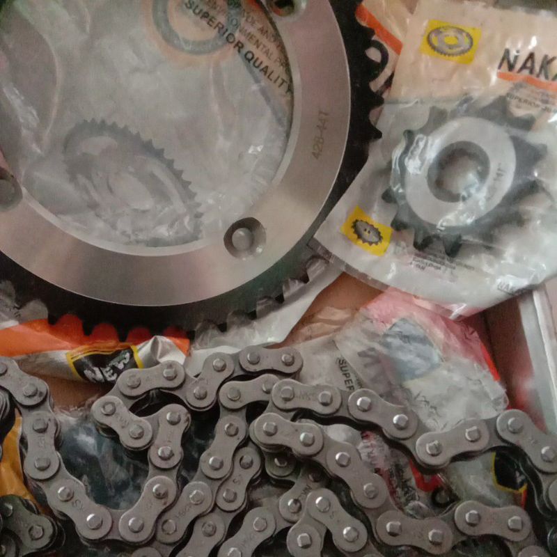 Gir Gear Belakang Depan Set + Rantai Kawasaki KLX 150 428H 44T 50T 14T REAR Sprocket 44 T 50 T Drive Chain Kit Chainkit Girset Gearset-1