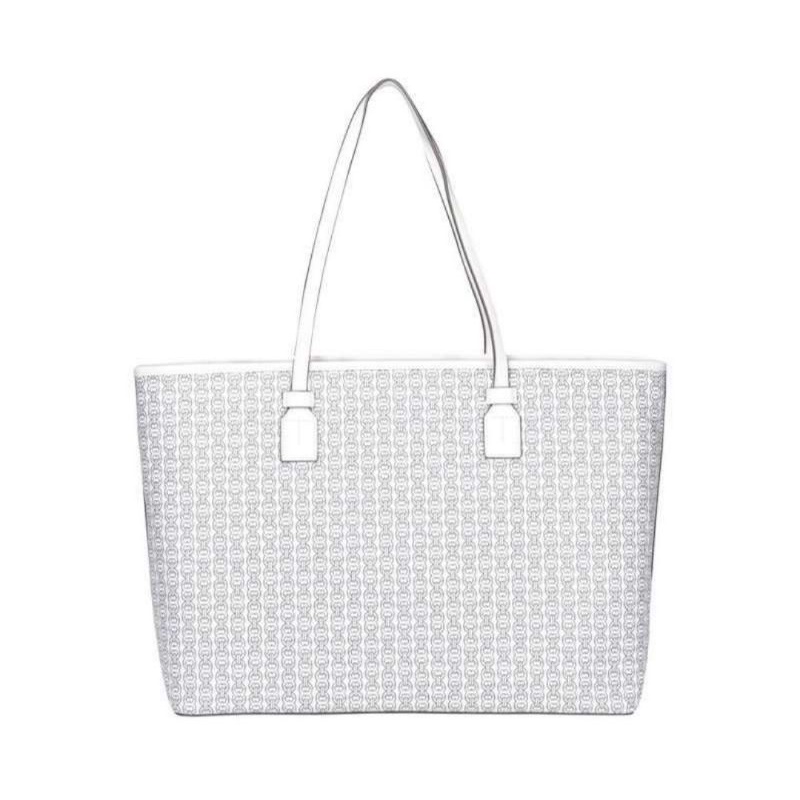 Tory Burch Gemini Link Canvas Top-Zip Tote (58451)