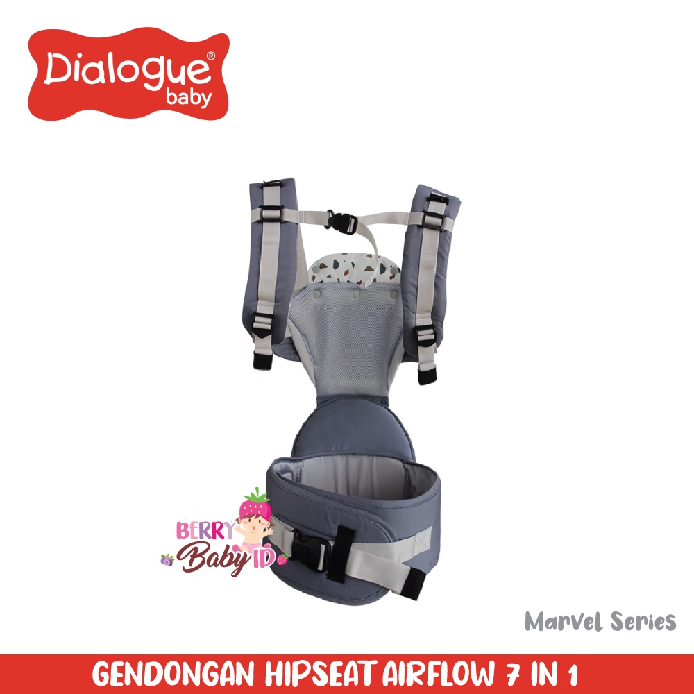 Dialogue Hipseat Airflow 7-In-1 Gendongan Depan Bayi Baby Carrier Berry Mart