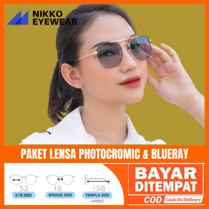 Paket Kacamata 1823 Lensa Antiradiasi Photocromic Blueray