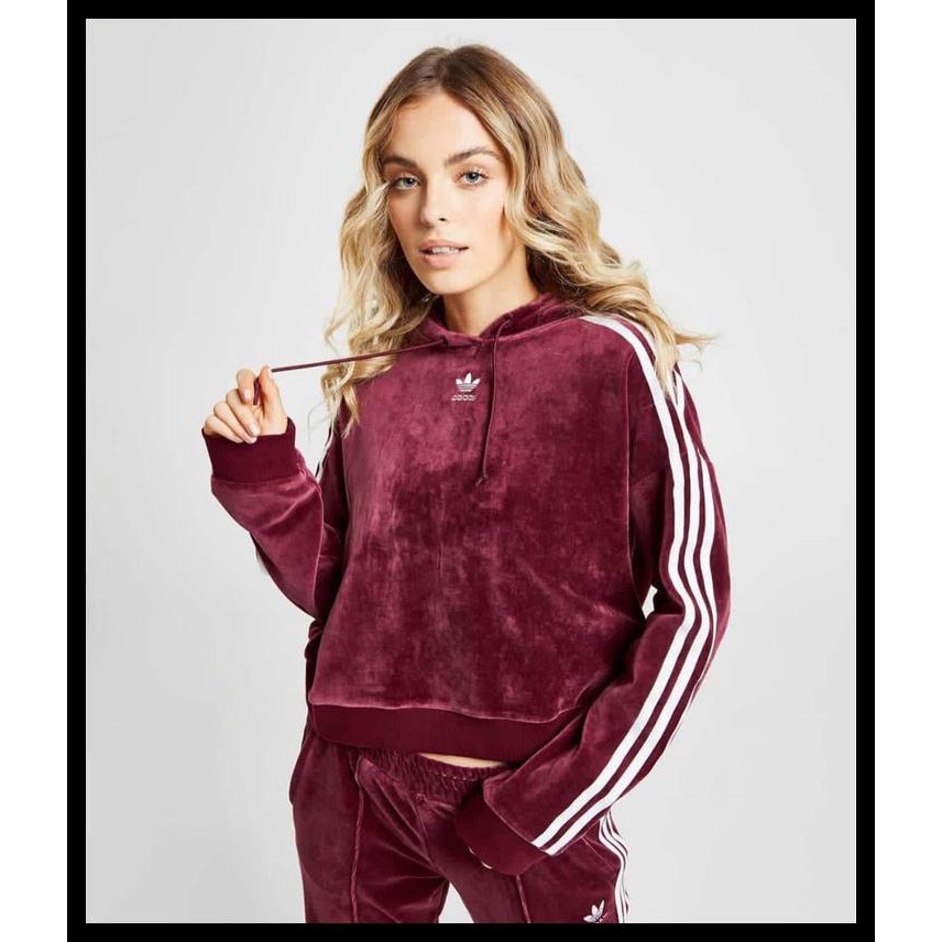 adidas velvet cropped hoodie