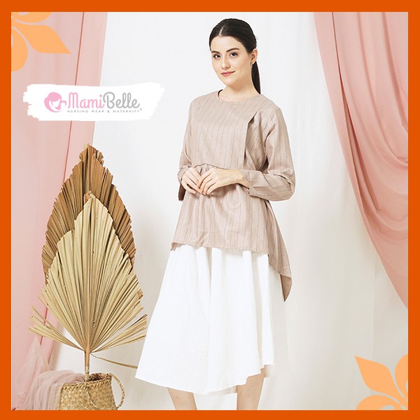 

Mamibelle Kasita Blouse Menyusui & Hamil Nursing Wear Brown Premium