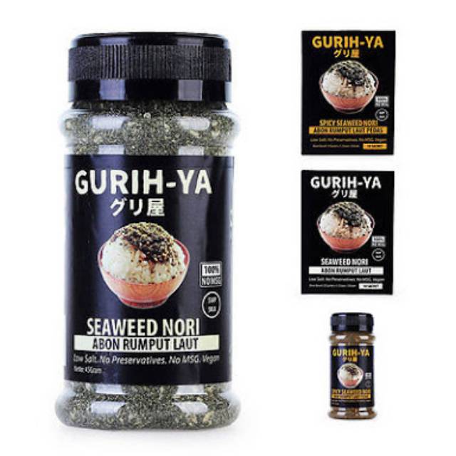 Gurih Ya gurihya seaweed nori seasoning bottle botol 45gr POUCH 25gr BONITO