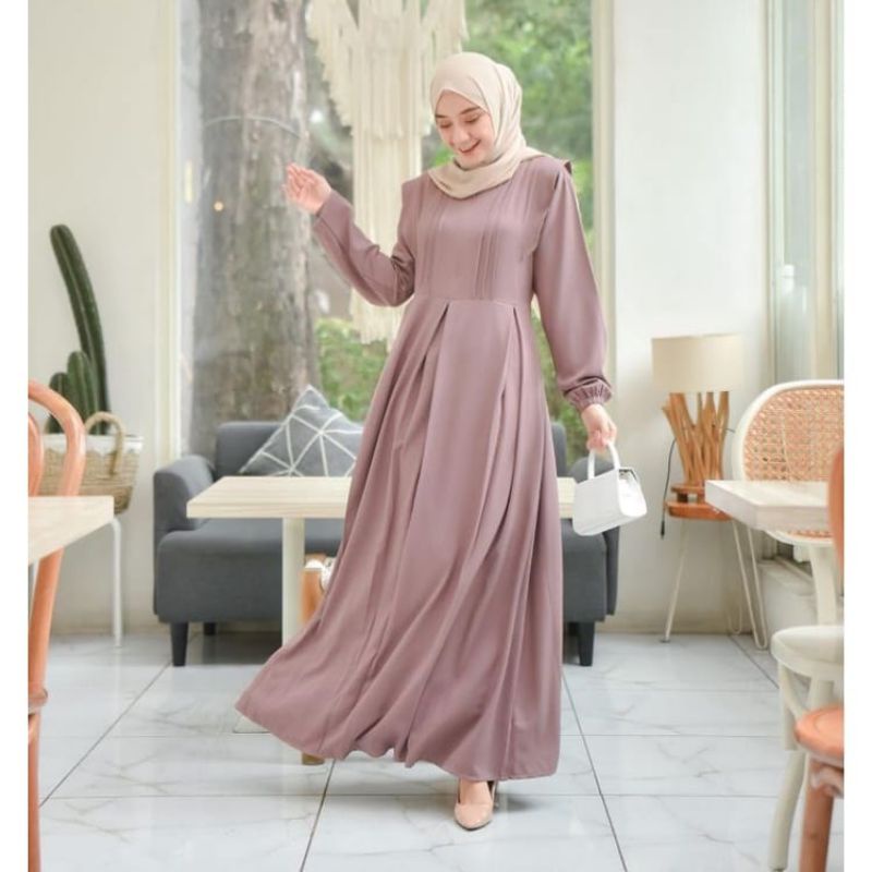 TANISHA DRESS offnesel || gamis ITY CREPE PREMIUM fashion muslim (COD) || TERMURAH [best seller]