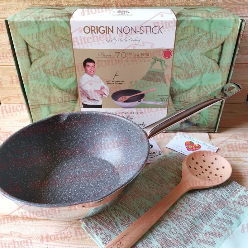 B2003924S Wok Pan Stoneforce Bima Origin Non Stick 24cm Tenun Sawah Lunto Limited Edition