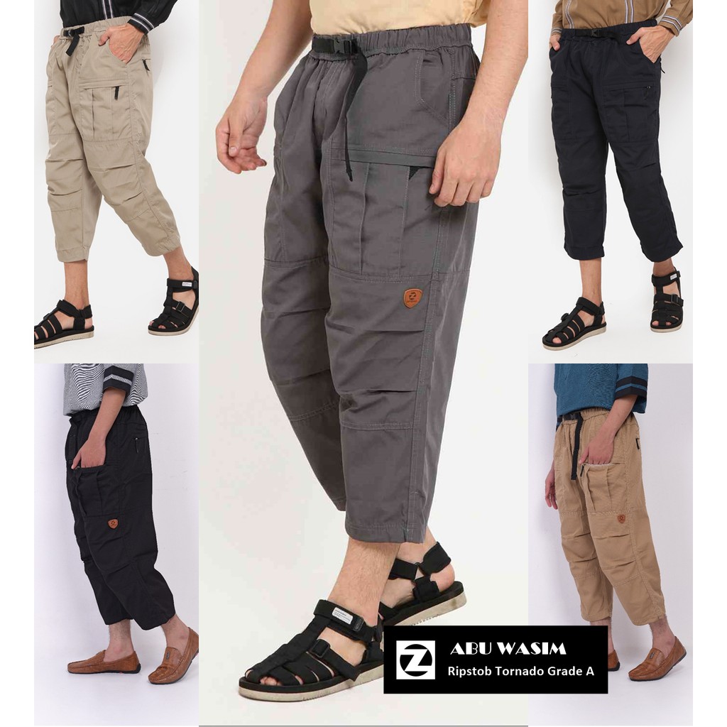 Celana Sirwal Panjang Zayidan Ripstob Muslim Pria Zayidan - Abu Wasim Khaki