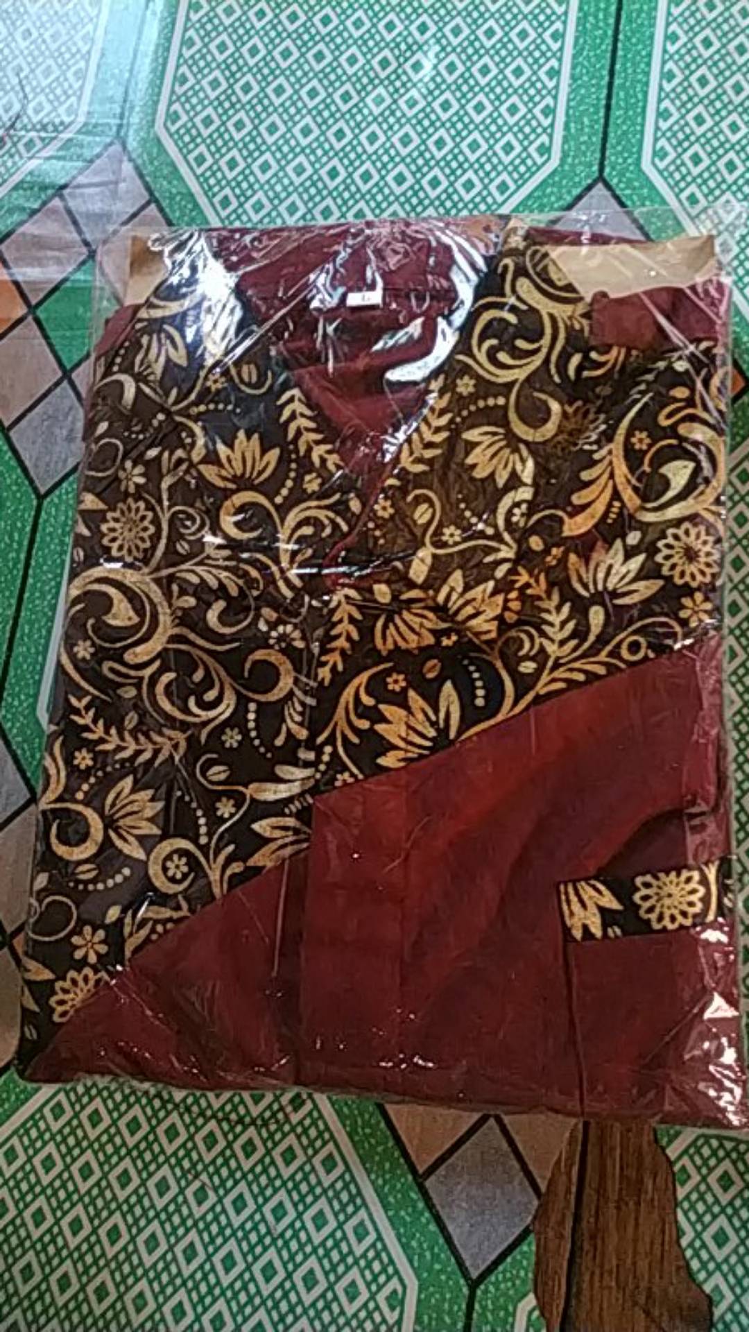 Batik Kemeja Lengan Panjang Kombinasi Slempang Baju Seragam Kantor Alkhalis