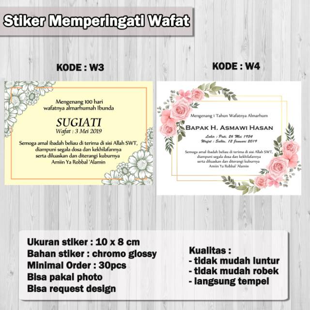 Stiker Label Peringatan Wafat 40 Hari Shopee Indonesia