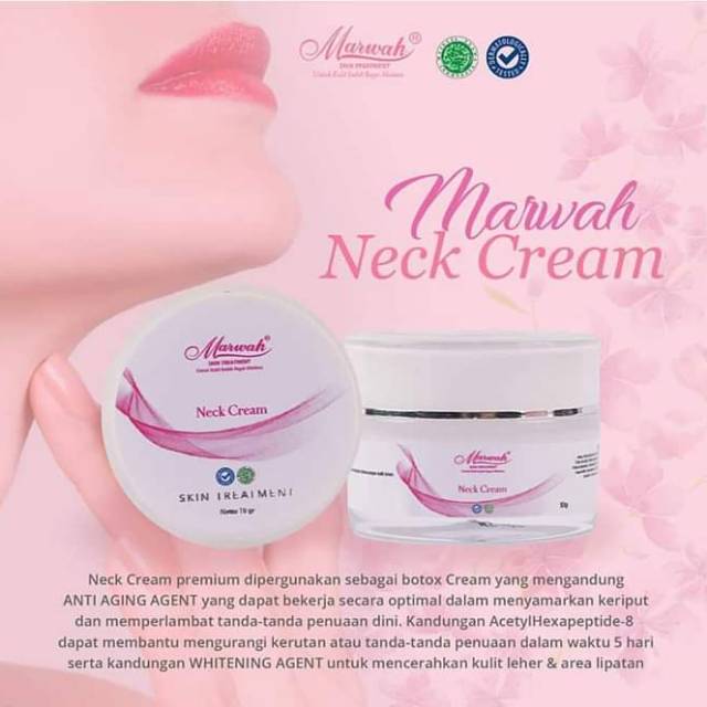 Marwah Skincare Neck Cream Original BPOM Krim Pemutih Pencerah Pelembab Kulit Leher