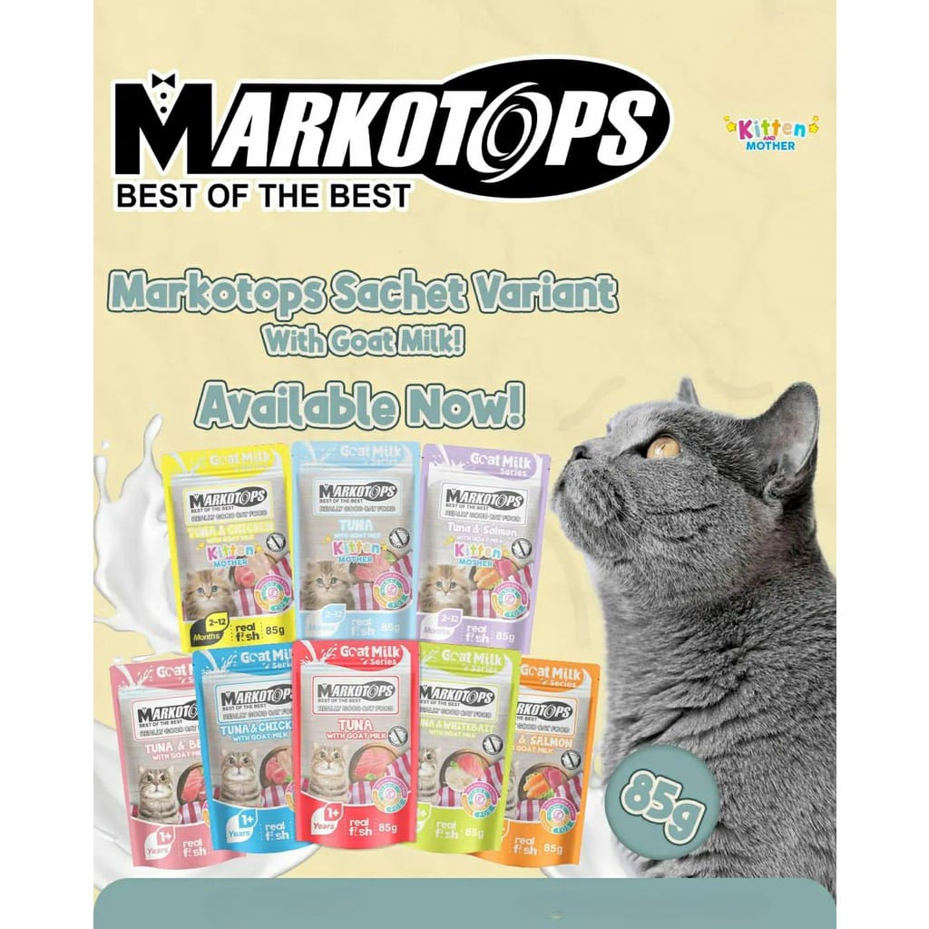 MARKOTOPS Pouch 85gr - Makanan Kucing Basah / Markotop Cat Wet Food