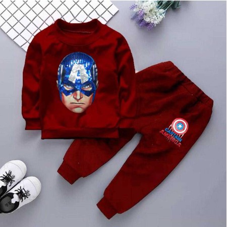 setelan baju  anak cowok aplikasi spider lampu 2 led dimata nyala, ld 6 usia 3-5thn / Set anak lampu