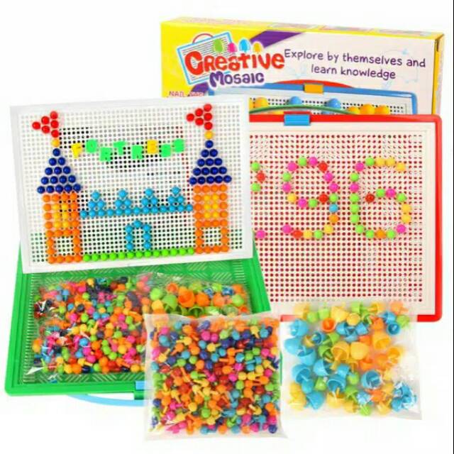  MAINAN  ANAK CREATIVE MOSAIC LEGO  PAPAN PAKU JAMUR Shopee  