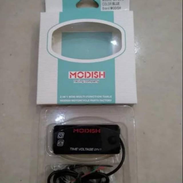 Voltmeter aki 2 in 1 volt meter plus jam digital motor