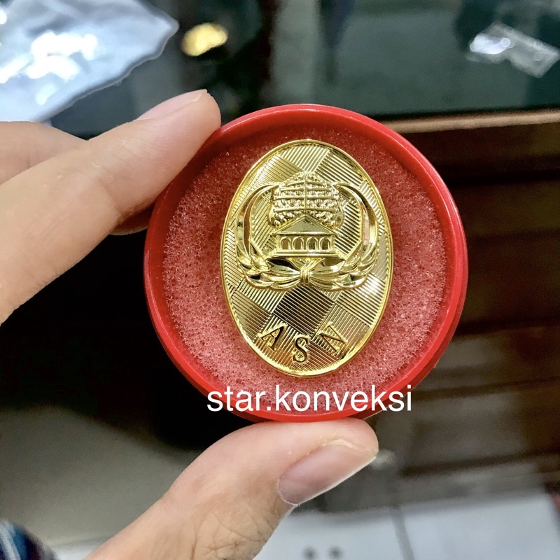 Pin lencana Korpri ASN bentuk Oval Kuningan Sepuh Emas
