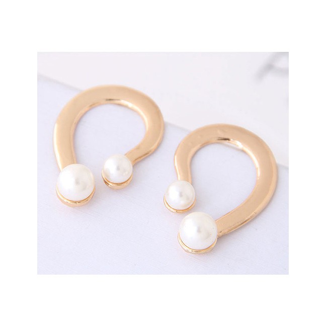 LRC Anting Tusuk Fashion Gold Color Metal Question Mark Stud A57310