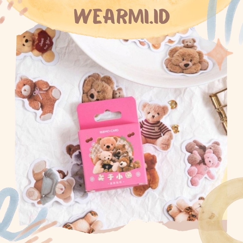 

45 Pcs Deco Sticker Box Bear Aesthetic Pastel Planner DIY Scrapbook Stiker Dekor Kotak Colorfull