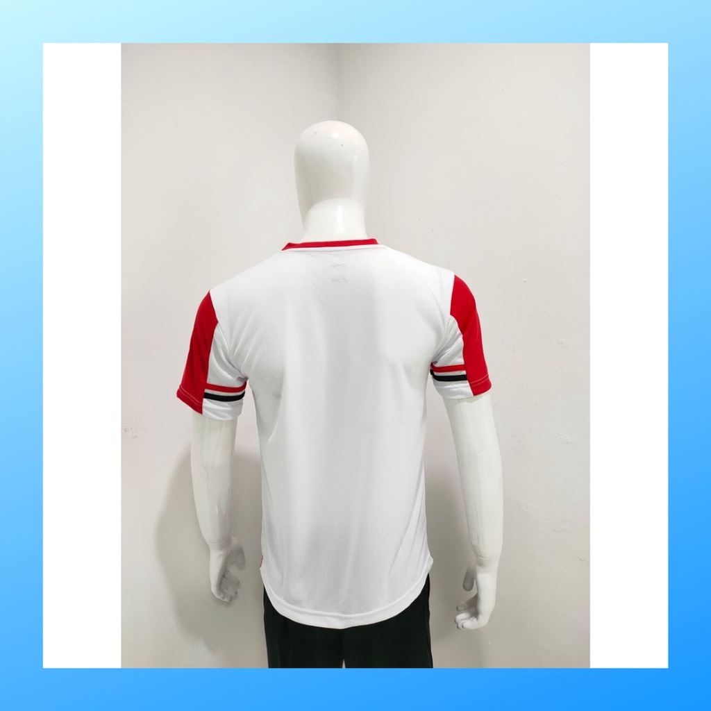 Kaos bulutangkis pria baju badminton atasan jersy wanita dewasa t-shirt outfit seragam kostum jersey olahraga casual suit pakaian jarsey oblong apparel sports jersi sudirman thomas uber cup bulu tangkis L159 putih sponsor