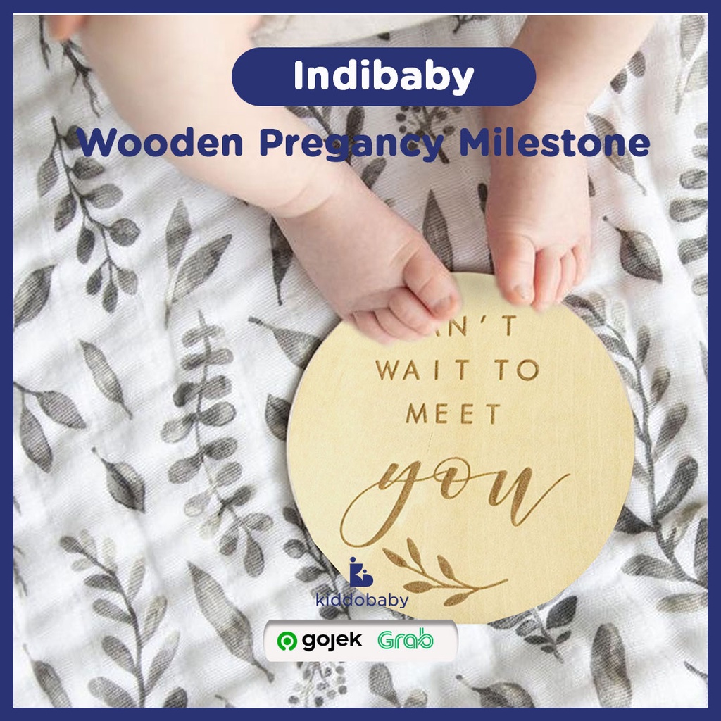 Indibaby Wooden Pregnancy Milestone | Properti Foto Hamil | Kartu Selfie Hamil