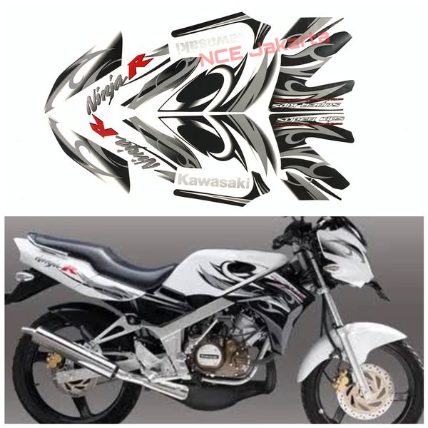 Stiker striping Ninja R 2012 putih