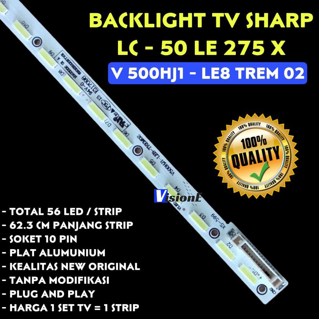 BACKLIGHT TV LED SHARP 50 INCH LC50LE275X LC-50LE275X LC-50LE275 LC50LE275 50LE275 LAMPU LED TV SHARP 50 IN