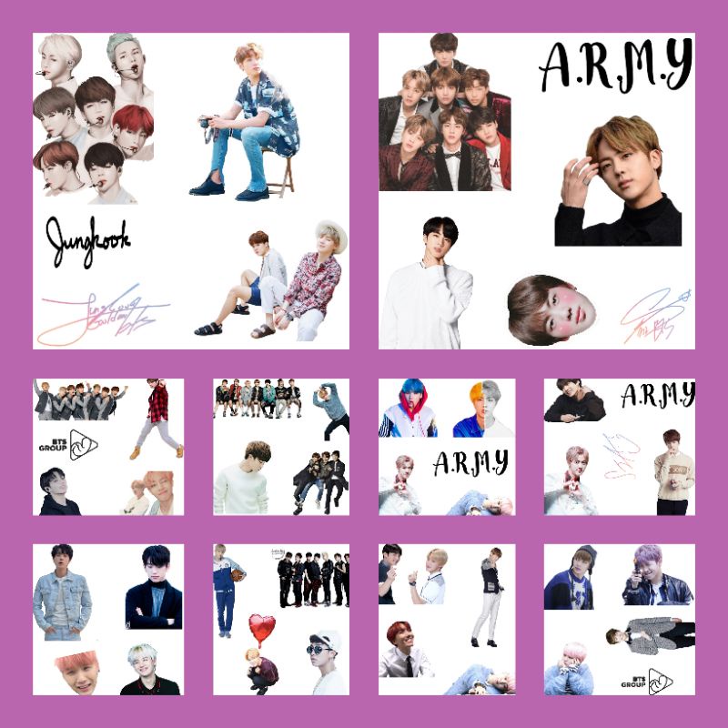 

Stiker BTS Karakter Bts Aesthetic Murah Berkualitas DIY Cutting Tinggal Tempel Sticker Botol Laptop Buku Laptop