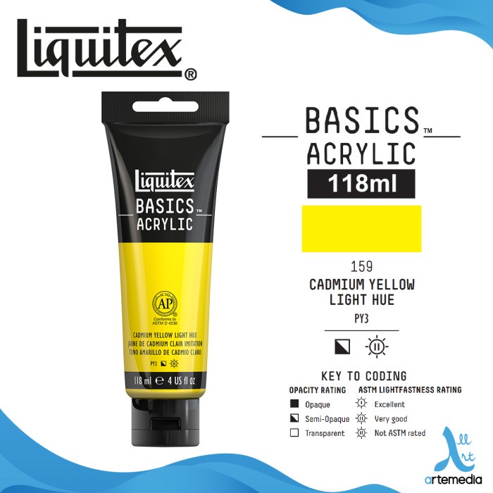 

Cat Akrilik Liquitex Basics 118ml Acrylic Color Paint - 01/04 - C YELLOW LIGHT