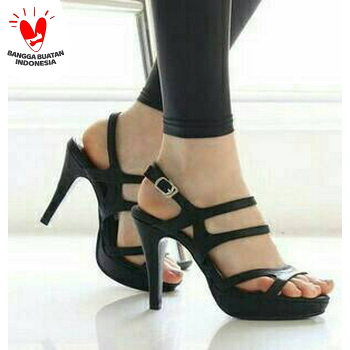 Flexible Ultra Flex Sepatu Hils Wanita Tinggi 7Cm Sangat Nyaman D NF134  Sally Hitam - Hitam, 38