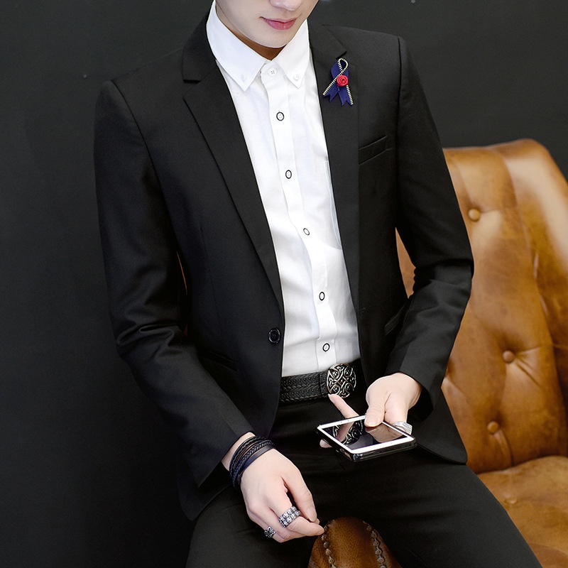 Blazer Pria Slim Fit Baru Kasual Korea Ramping Jas Pria Import