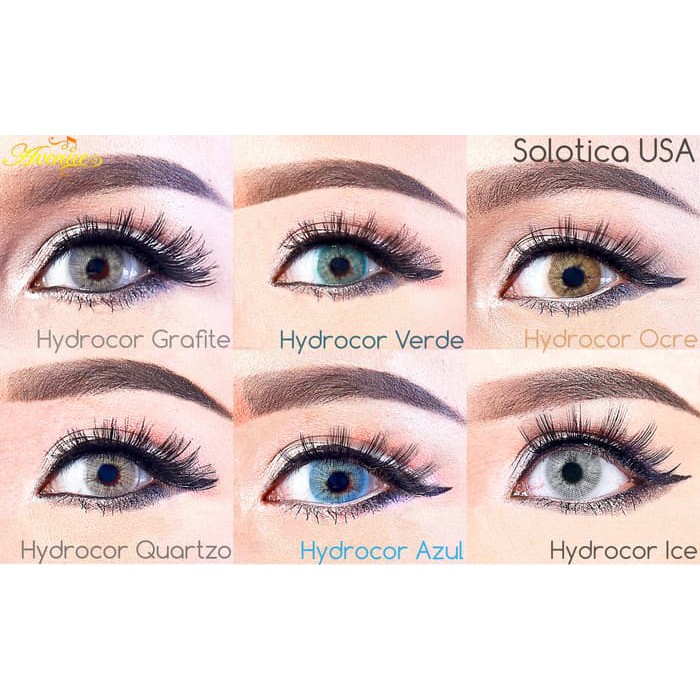 Softlens Avenue Solotica Hydrocor Warna Quartzo Ice Verde Grafite Azul Ocre Mel