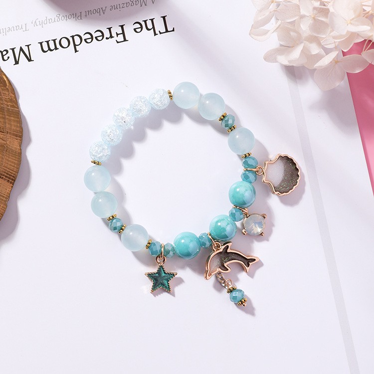 XiaoboACC Korean Fashion Marine Style Dolphin Shell Pentagram Crystal Bracelet