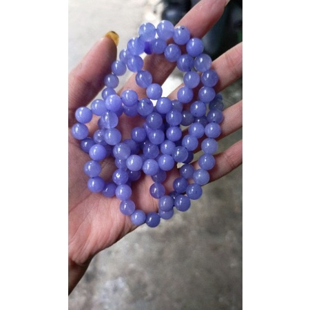 Manik Batu Agate Ungu muda Kuarsa Bulat Ungu Lavender 8mm