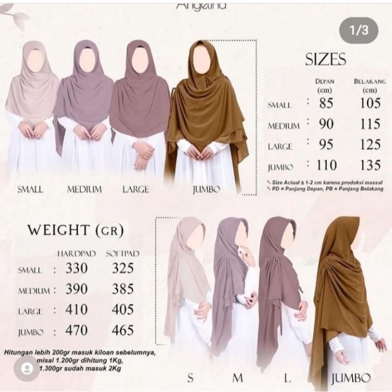 preloved fatima khimar atelier angelina sisa warna yellow merah dan magenta