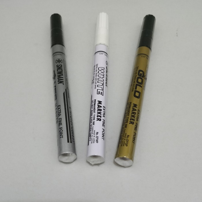 

Gilaa!!! Spidol Permanent Extra Fine, Silver, White, Gold. 1Pcs. Berkualitas