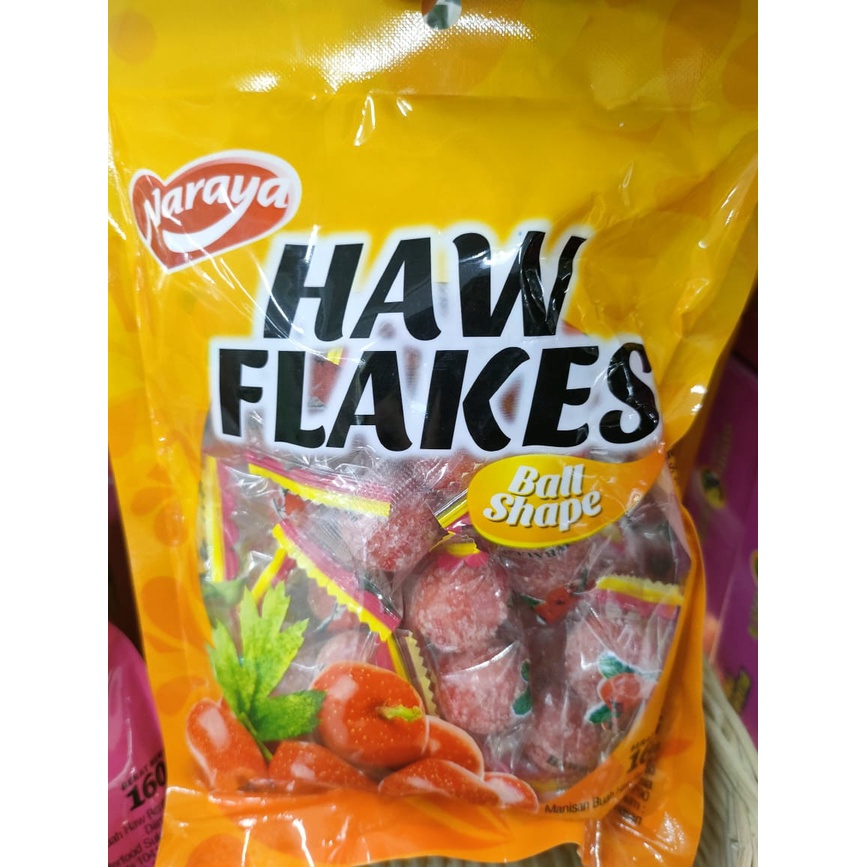 

Manisan jadul buah haw sanca Naraya Haw Flakes ball shape 160g [TP]