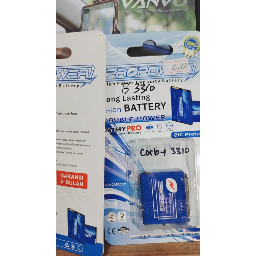 PRO POWER BATTERY BATRE SAMSUNG CORBY 3310 BATRE 1050  MAH BATRE DOBEL POWER BATTERY