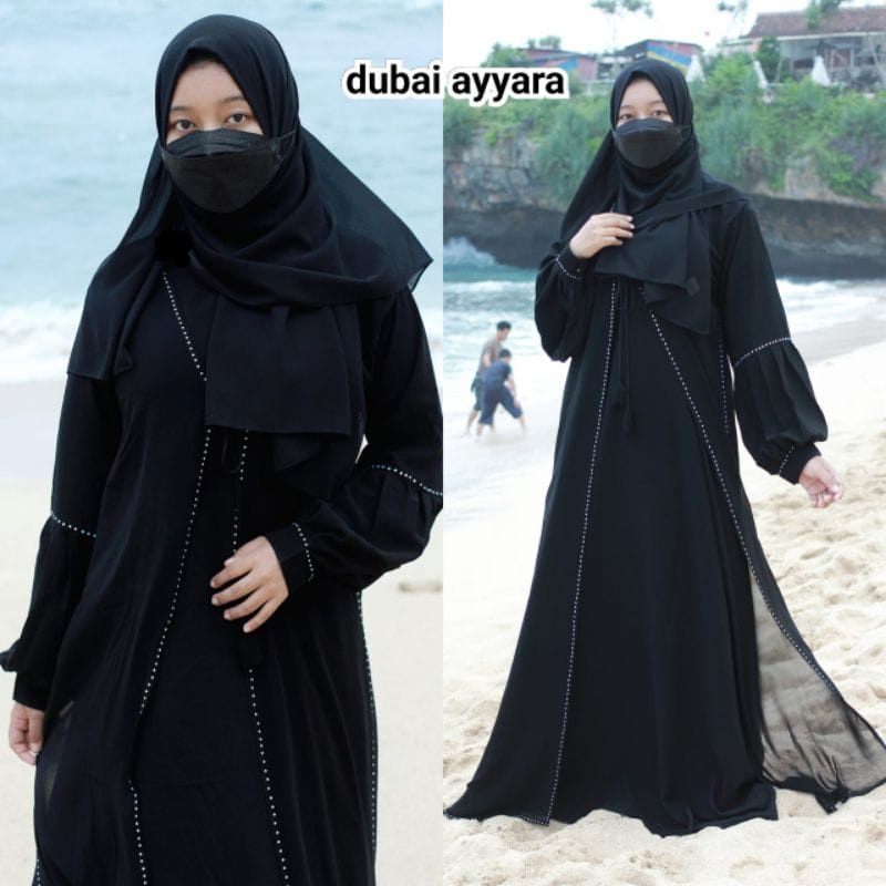 murah gamis turkey-jubah turkey- busana muslim - abaya remaja terbaru-ratih balon-abaya turki terbaru-motif zy mata putih (AZ17)