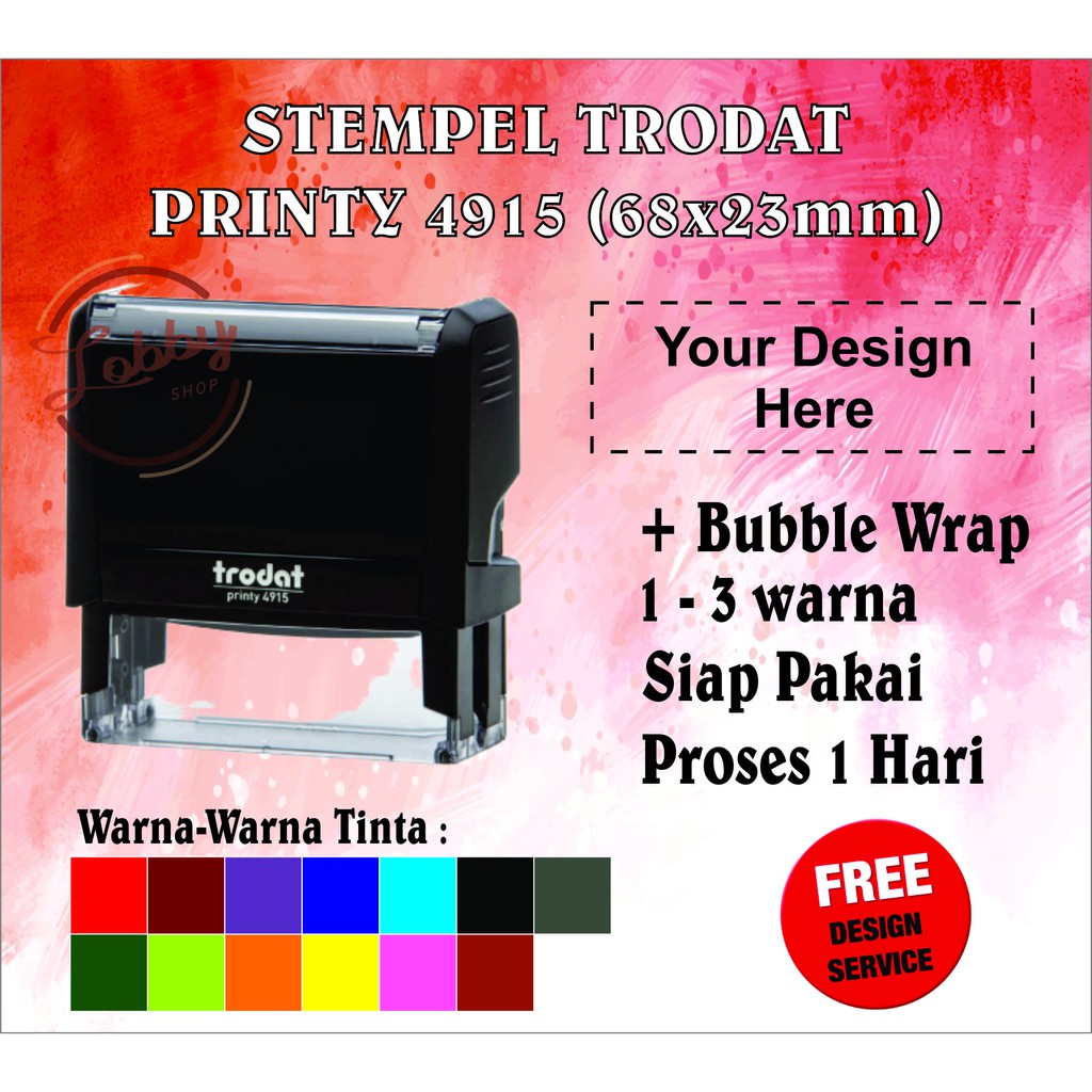 

Stempel Trodat 4915 (68x23mm) Stempel Perusahaan Stempel Praktis Stempel 2 - 3 warna | Tanda Tangan