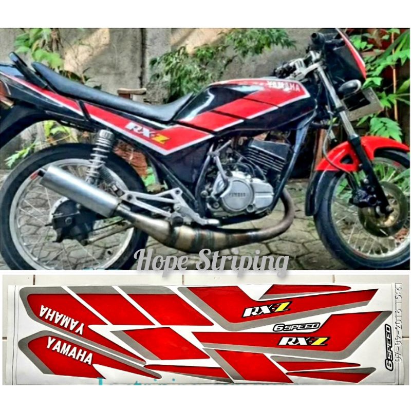 Striping Yamaha Rxz th 1991 Merah & Biru