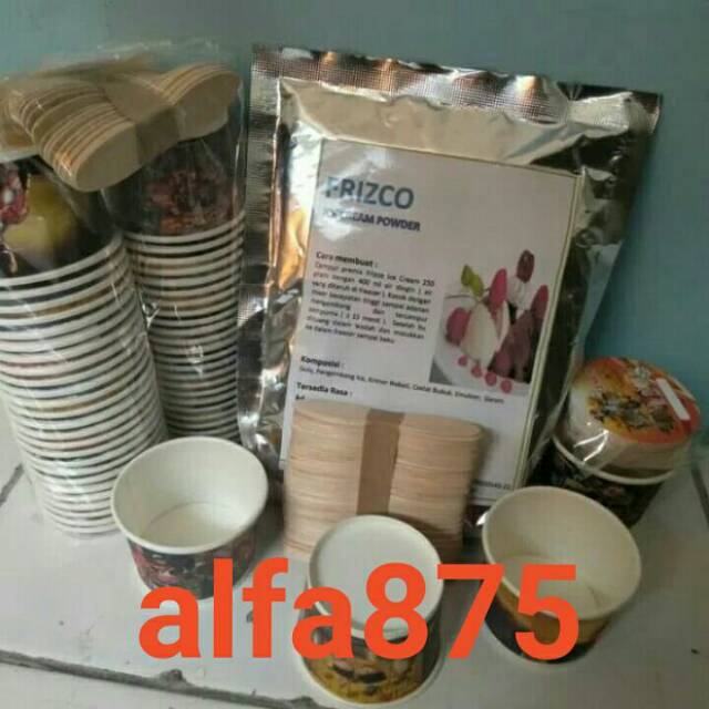 

paket mini bubuk ice cream 1 bubuk + 1 slop cup