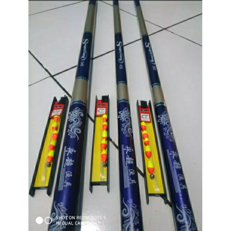 Joran tegek carbon sougayilang panjang 270 360 450 dan 540 cm warna biru
